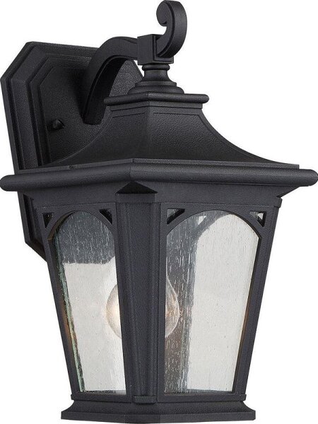 QZ/BEDFORD2/S Bedford 1 Light Small Wall Lantern Light In Mystic Black