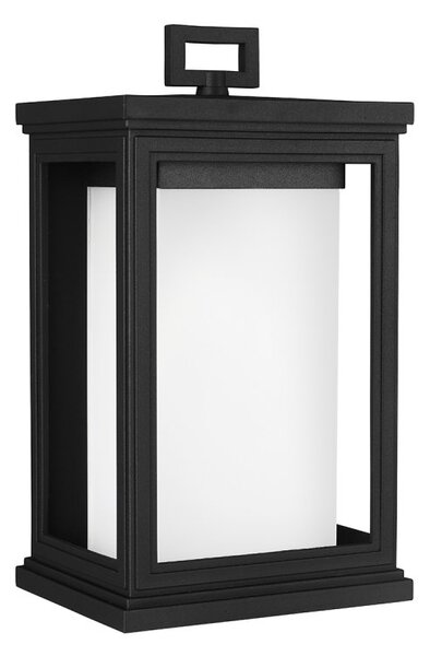 FE-ROSCOE-M Roscoe 1 Light Medium Wall Lantern Light In Textured Black - Height: 342mm