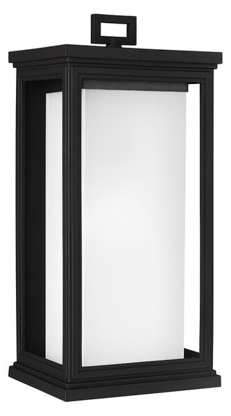 FE-ROSCOE-L Roscoe 1 Light Large Wall Lantern Light In Textured Black - Height: 461mm