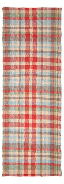 Ramsay Handwoven Red, Blue and Cream Tartan 100% Cotton Hallway Runner, 66 x 200 cm