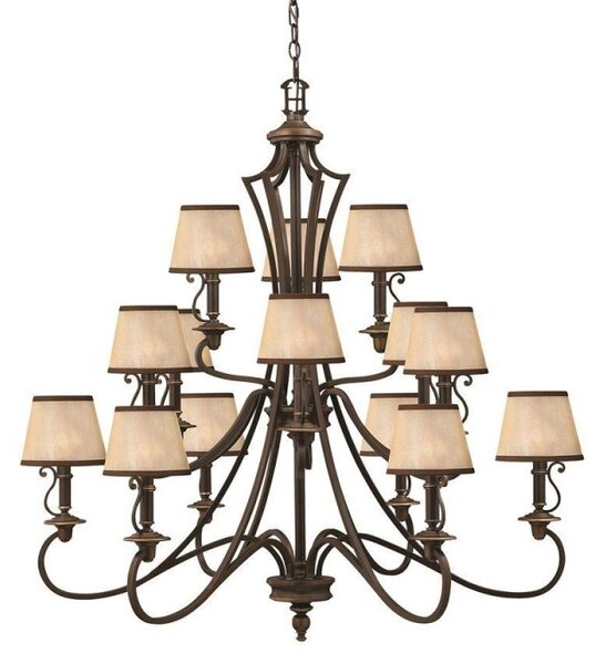 HK/PLYMOUTH15 Plymouth 15 Light Ceiling Chandelier Light In Olde Bronze