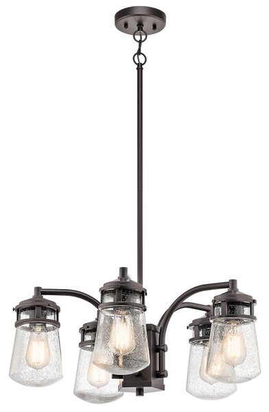 Elstead KL-LYNDON-5P Lyndon 5 Light Outdoor Chandelier Ceiling Light In Architectural Bronze