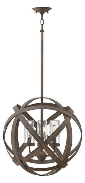 HK-CARSON-3P Carson 3 Light Outdoor Ceiling Chandelier Light In Vintage Iron