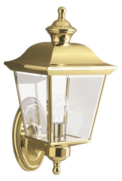 KL-BAY-SHORE1-M Bay Shore 1 Light Medium Outdoor Wall Light In Polished Brass - H: 393mm