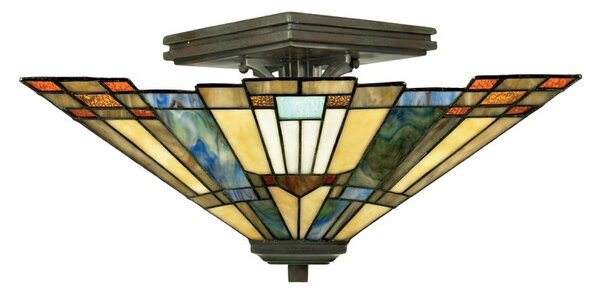 Elstead QZ-INGLENOOK-SF Inglenook 2 Light Semi Flush Ceiling Light In Valiant Bronze
