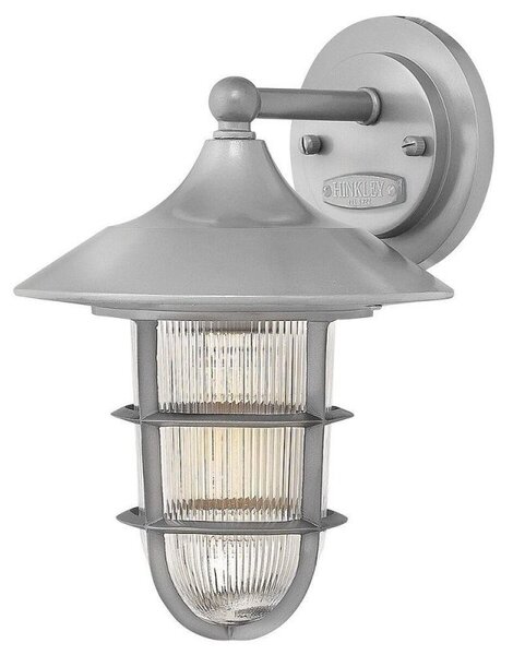 HK/MARINA2/S Marina 1 Light Small Wall Lantern Light In Hematite - Height: 296mm