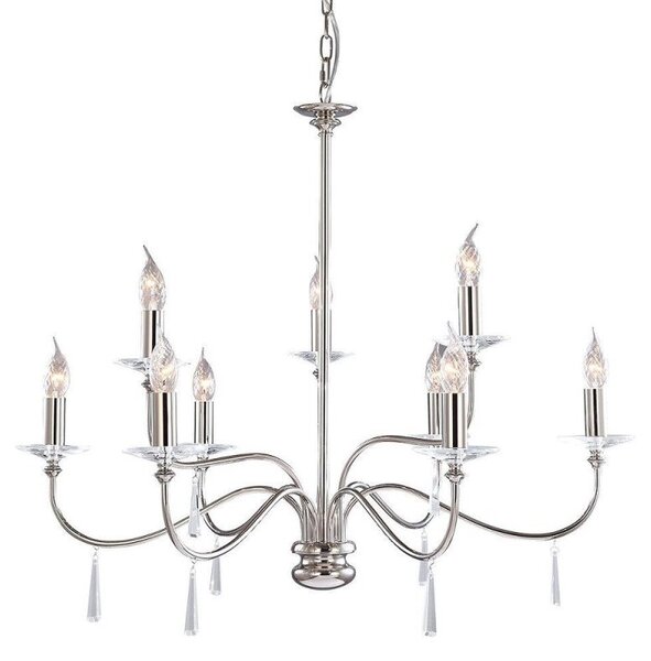 Elstead FP9 PN Finsbury Park 9 Light Ceiling Chandelier Light In Polished Nickel - Fitting Only