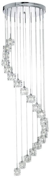Searchlight 6720-20-LED Sculptured Ice 20 Light Ceiling Cluster Pendant Light In Chrome