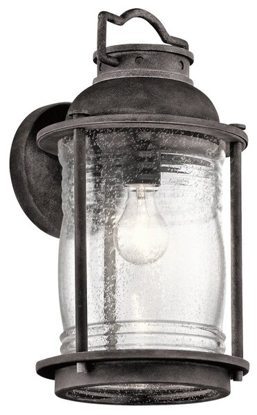 KL-ASHLANDBAY2-L Ashland Bay 1 Light Large Wall Lantern Light In Weathered Zinc - H: 404mm