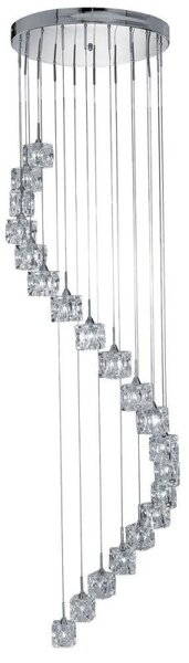 Searchlight 7820-20-LED Ice Cube Twenty Light LED Cluster Ceiling Light In Chrome With Clear Glass