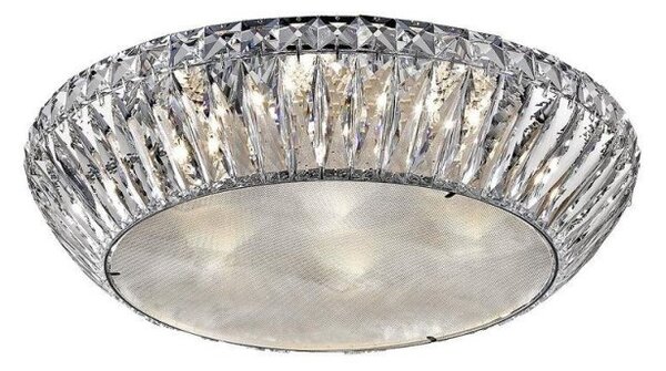 Impex LED1705/07/PL/CH Armel Seven Light Flush Ceiling Light In Chrome - Dia: 530mm