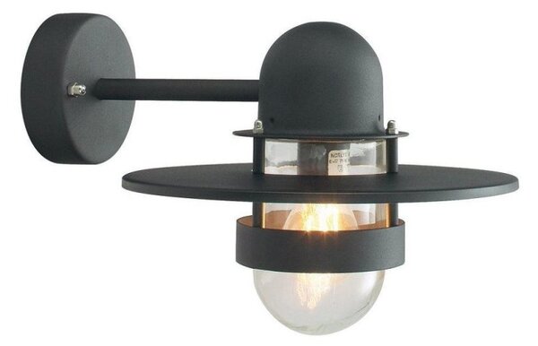 Norlys BERGEN-BLACK-C Bergen 1 Light Wall Lantern Light In Black With Clear Glass