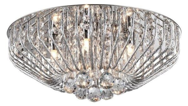 Impex Marco Five Light Flush Ceiling Light In Chrome