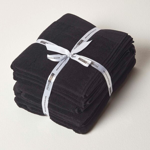 Homescapes Black 700 GSM Egyptian Cotton 4 Piece Towel Bale