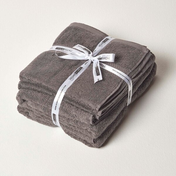 Homescapes Slate Grey 500 GSM Egyptian Cotton 4 Piece Towel Bale