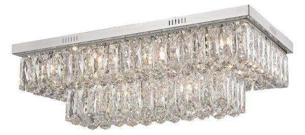 Impex CFH1708/12/CH Lilou Twelve Light Flush Convertible Ceiling Light In Chrome