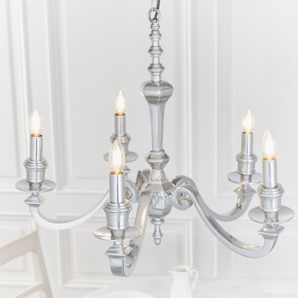 Endon 73598 Finsbury Five Light Ceiling Pendant Light In Polished Cast Aluminium (Fitting Only)