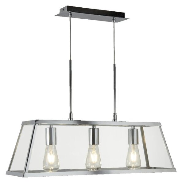 Searchlight 4613-3CC Voyager Three Light Horizontal Ceiling Lantern Light In Chrome