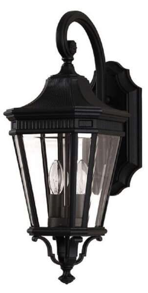 FE-COTSLN2-M-BK Cotswold Lane 2 Light Medium Wall Lantern Light In Black