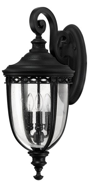 Elstead FE-EB2-L-BLK English Bridle 3 Light Large Wall Lantern Light In Black