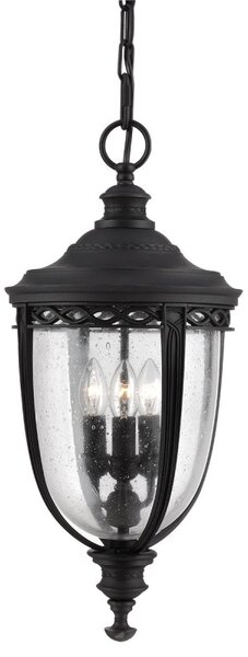 Elstead FE-EB8-L-BLK English Bridle 3 Light Large Chain Lantern Ceiling Light In Black