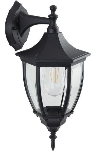 Traditional Black IP44 Outdoor Hexagonal Wall Lantern Down Light