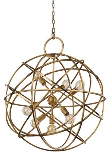 F2366/7 Seven Light Ceiling Pendant Light In Gold Ironwork