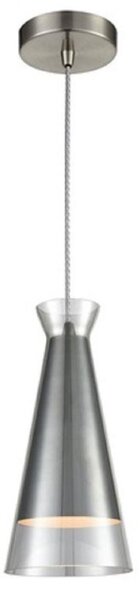 PH163 One Light Ceiling Pendant Light In Smoked Glass With Satin Nickel Interior