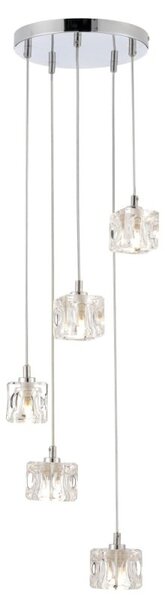 Modern 5 Light Ice Cube Spiral Cluster Ceiling Pendant Light