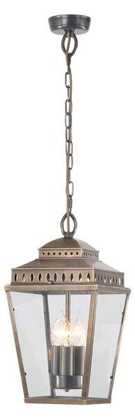 Elstead MANSION-HOUSE8-BR Mansion House 3 Light Ceiling Chain Lantern Light In Aged Brass