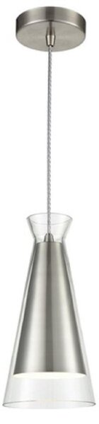 PH162 One Light Ceiling Pendant Light In Clear Glass With Satin Nickel Interior