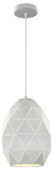 Franklite PCH148 Tangent One Light Oval Ceiling Pendant Light In White