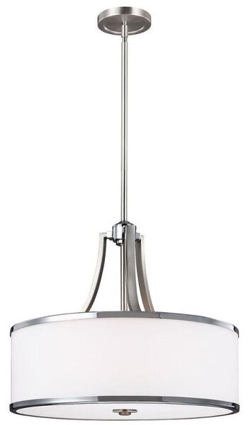 KL/PROSPECTPK/4P Prospect 4 Light Uplight Ceiling Pendant Light In Satin Nickel And Chrome