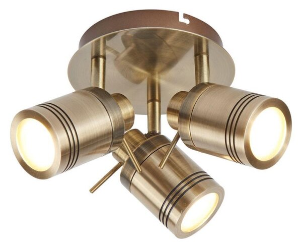 Searchlight 6603AB Samson Three Light Ceiling Spotlights In Antique Brass