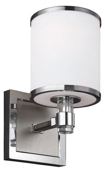 KL/PROSPECTPK1 Prospect 1 Light Wall Light In Satin Nickel And Chrome