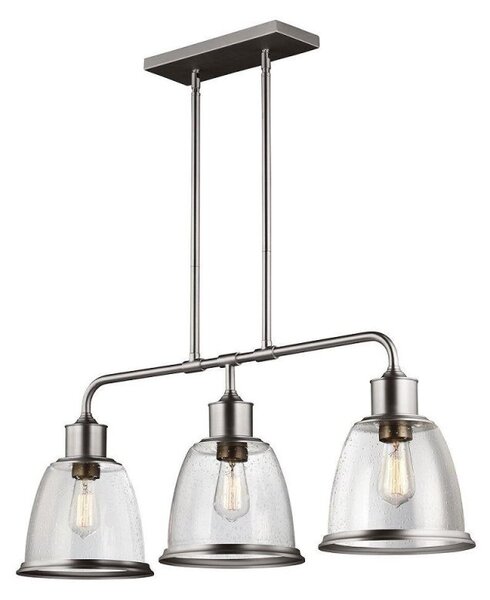 FE/HOBSON/3P SN Hobson 3 Light Island Chandelier Ceiling Light In Satin Nickel