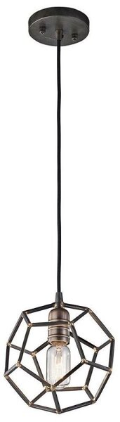 KL/ROCKLYN/MP RS Rocklyn 1 Light Mini Pendant Ceiling Light In Raw Steel