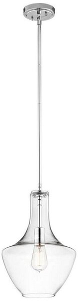 KL/EVERLY/P/S CH Everly 1 Light Small Ceiling Pendant Light In Chrome