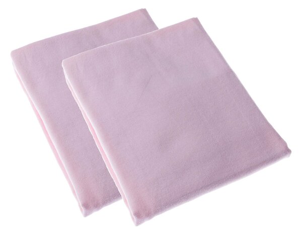 Pink Brushed Cotton Fitted Pram Sheet Pair 100% Cotton, 30 x 73 cm