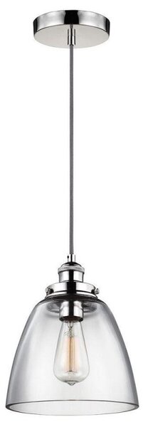 FE/BASKIN/P/B PN Baskin 1 Light Small Ceiling Pendant In Polished Nickel - Dia: 228mm