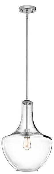 KL/EVERLY/P/M CH Everly 1 Light Medium Ceiling Pendant Light In Chrome