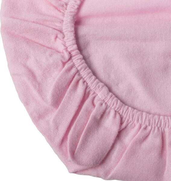 Pink Brushed Cotton Fitted Pram Sheet Pair 100% Cotton, 30 x 73 cm