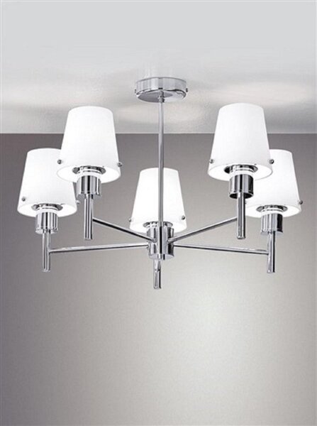 Franklite Turin FL2126/5/991 Five Light Semi Flush Ceiling Light In Chrome With Glass Shades
