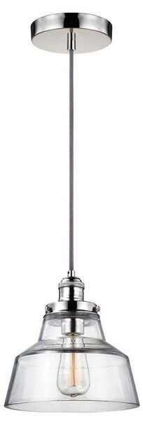 FE/BASKIN/P/A PN Baskin 1 Light Large Ceiling Pendant In Polished Nickel - Dia: 254mm