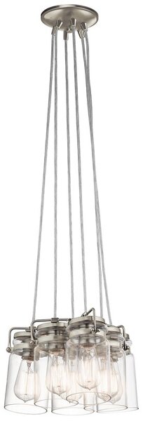 Elstead KL/BRINLEY6 NI Brinley 6 Light Ceiling Pendant Light In Brushed Nickel
