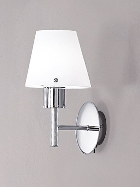 Franklite Turin FL2126/1/991 One Light Wall Light In Chrome With Glass Shade