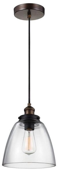 FE/BASKIN/P/B BR Baskin 1 Light Small Ceiling Pendant In Aged Brass And Zinc - Dia: 228mm