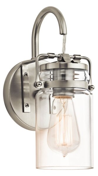 Elstead KL/BRINLEY1 NI Brinley 1 Light Wall Light In Brushed Nickel