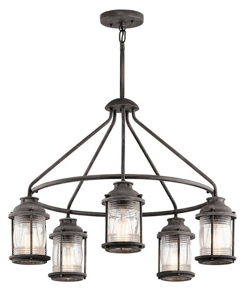 KL-ASHLANDBAY-5P Ashland Bay 5 Light Chandelier Ceiling Light In Weathered Zinc