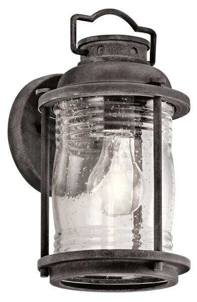 KL-ASHLANDBAY2-S Ashland Bay 1 Light Small Wall Lantern Light In Weathered Zinc